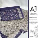 Purple lawn suit with floral print