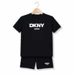 Boys shorts set in black with t-shirt and shorts by AJ Apparel