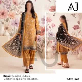 Mustard lawn suit in yellow and black
