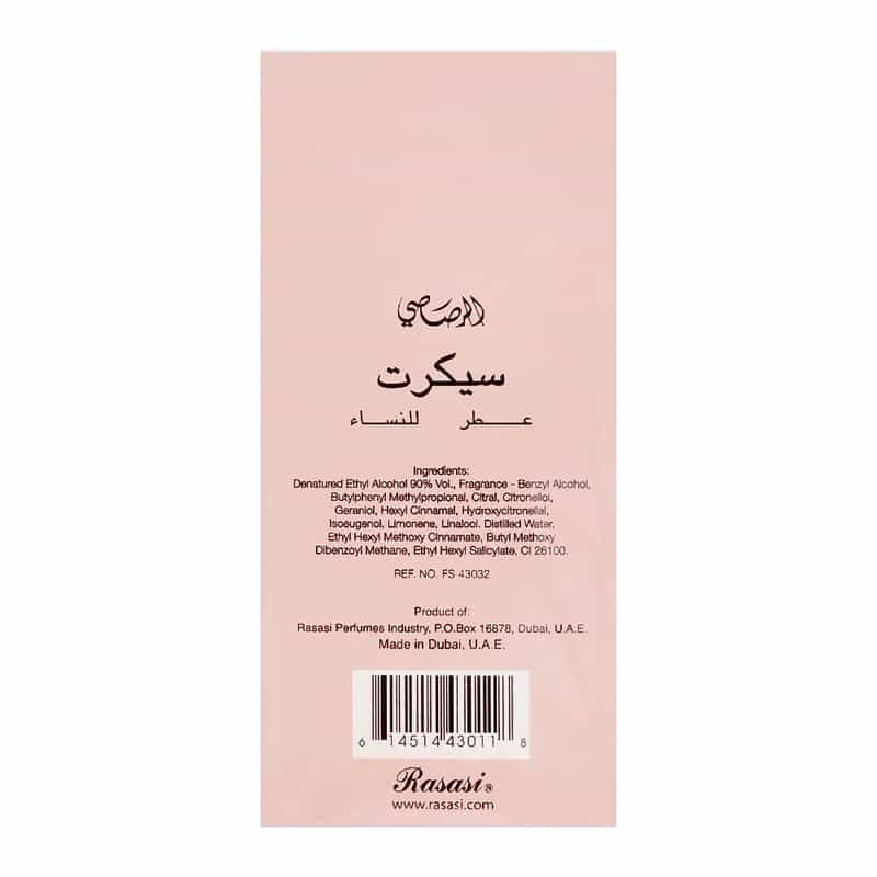Orginial Rasasi Secret Parfume 75ml