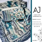Teal blue lawn suit unstitched 3 piece by AJ Apparel