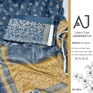 Grey lawn suit with mustard paisley dupatta