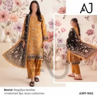 Mustard lawn suit in yellow and black