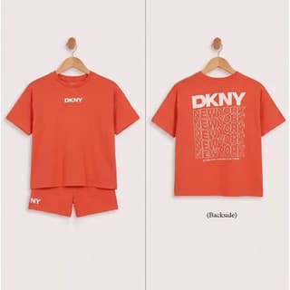 Kids t shirt and shorts set in orange with back print