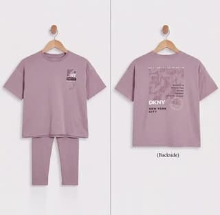 Girls tights set in purple with matching t-shirt