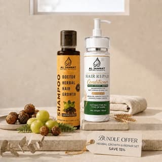 Herbal hair growth shampoo and conditioner bundle by Al Jannat