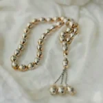 Tasbeeh White Golden Fancy