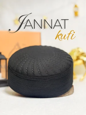 Al Jannat Premium Black Kufi Cap
