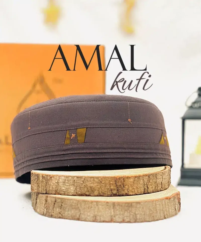 amal-brown Amal Kufi Cap (Dark Brown)
