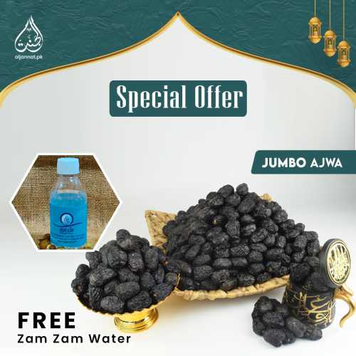 1KG Jumbo Ajwa Dates with Free Zamzam Water Offer