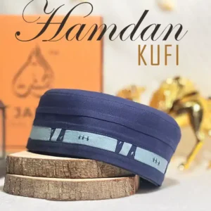 Hamdan Premium Kufi Islamic Prayer Cap (Blue)