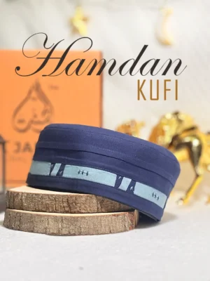 Hamdan Premium Kufi Islamic Prayer Cap (Blue)