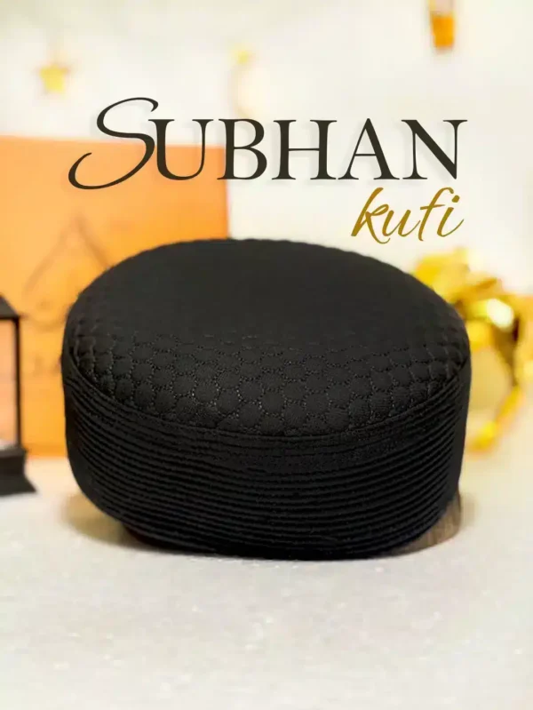 Subhan Kufi (Black) Premium Islamic Prayer Topi