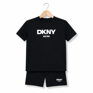 Boys shorts set in black with t-shirt and shorts by AJ Apparel