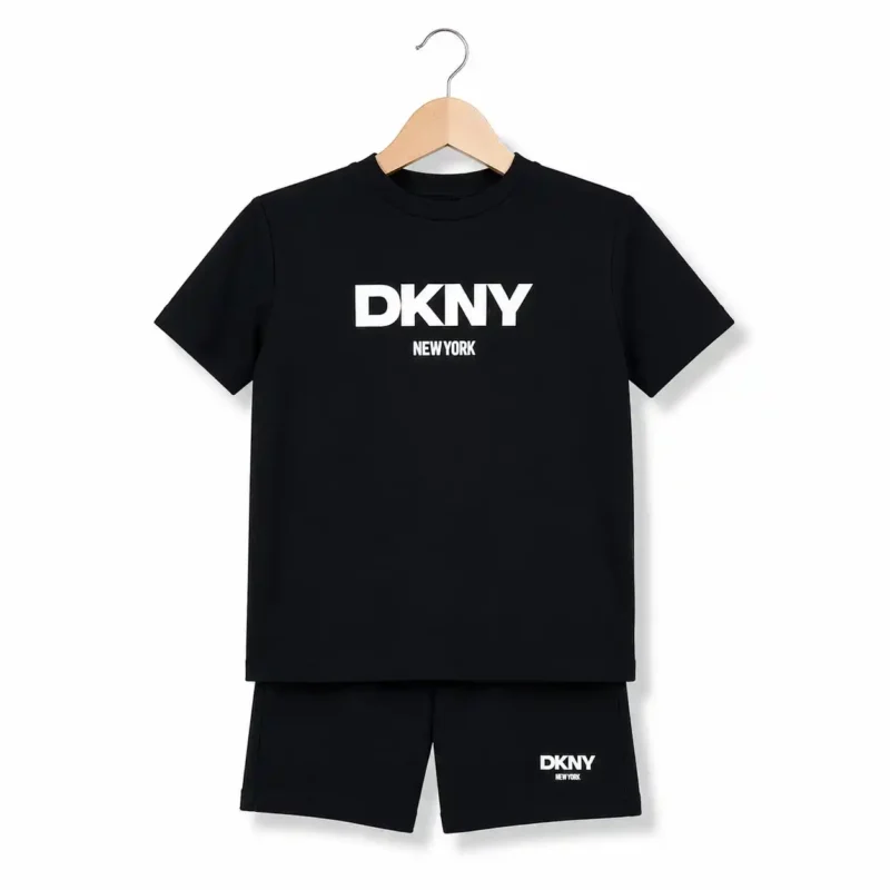 Boys shorts set in black with t-shirt and shorts by AJ Apparel